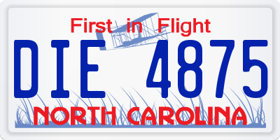 NC license plate DIE4875