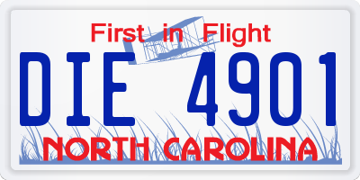 NC license plate DIE4901