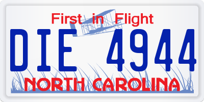 NC license plate DIE4944