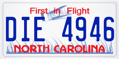 NC license plate DIE4946