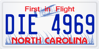 NC license plate DIE4969