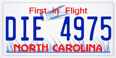 NC license plate DIE4975