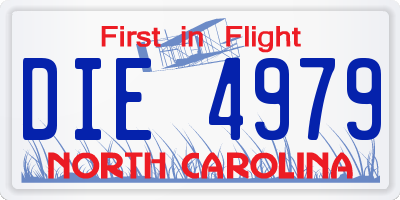 NC license plate DIE4979