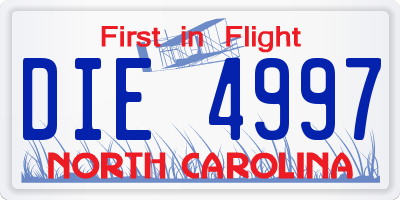 NC license plate DIE4997