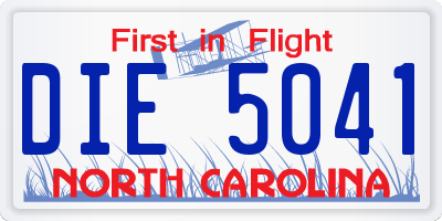 NC license plate DIE5041