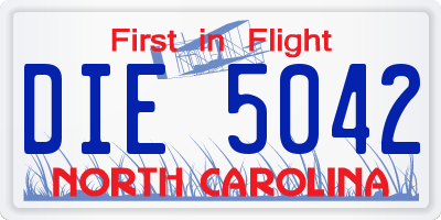NC license plate DIE5042