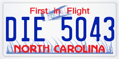 NC license plate DIE5043