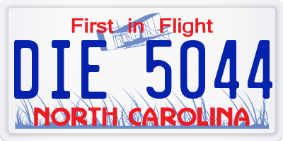 NC license plate DIE5044