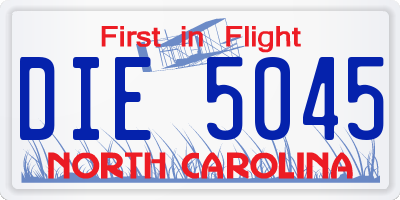 NC license plate DIE5045