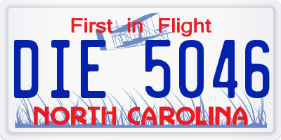 NC license plate DIE5046