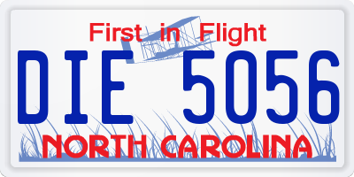 NC license plate DIE5056
