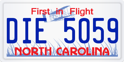 NC license plate DIE5059