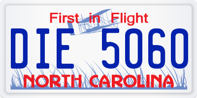 NC license plate DIE5060