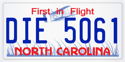 NC license plate DIE5061