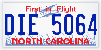 NC license plate DIE5064