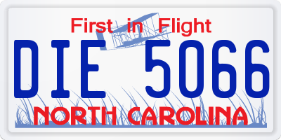 NC license plate DIE5066