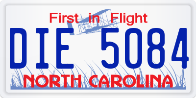 NC license plate DIE5084