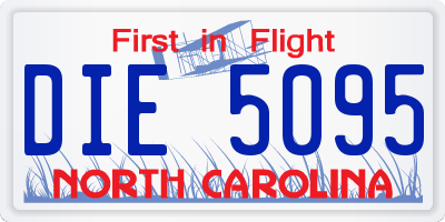 NC license plate DIE5095