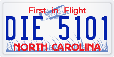 NC license plate DIE5101