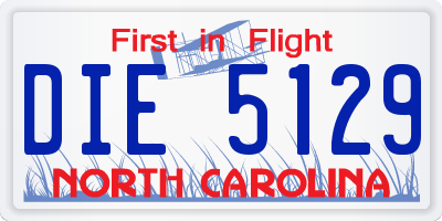 NC license plate DIE5129