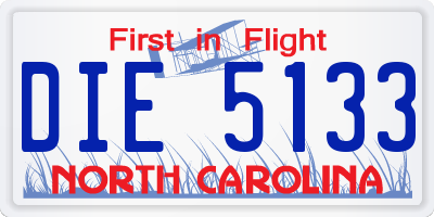 NC license plate DIE5133