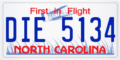 NC license plate DIE5134