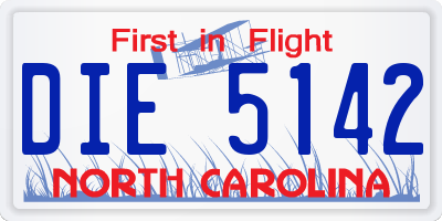 NC license plate DIE5142