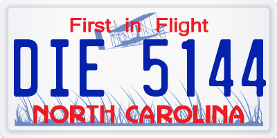 NC license plate DIE5144