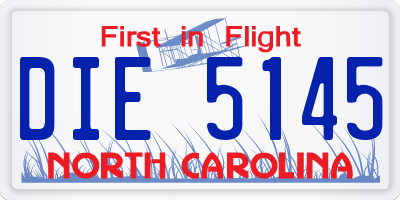 NC license plate DIE5145