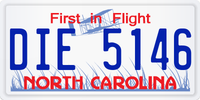 NC license plate DIE5146