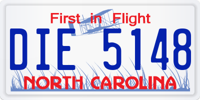 NC license plate DIE5148