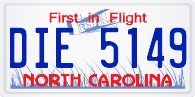 NC license plate DIE5149