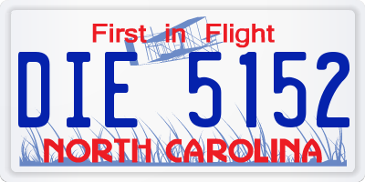 NC license plate DIE5152