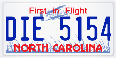 NC license plate DIE5154