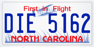 NC license plate DIE5162