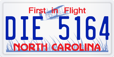 NC license plate DIE5164