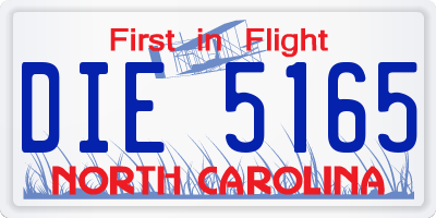 NC license plate DIE5165