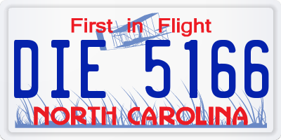 NC license plate DIE5166