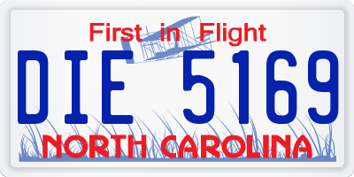 NC license plate DIE5169