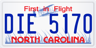 NC license plate DIE5170