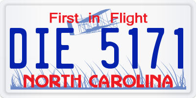 NC license plate DIE5171