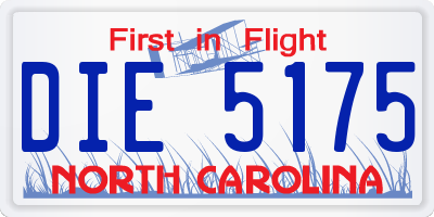 NC license plate DIE5175