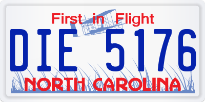 NC license plate DIE5176