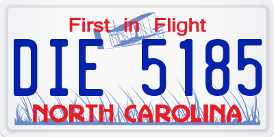 NC license plate DIE5185
