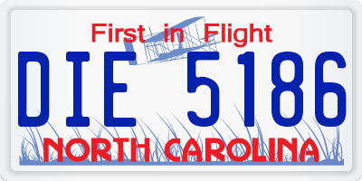 NC license plate DIE5186
