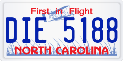 NC license plate DIE5188