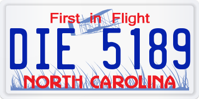 NC license plate DIE5189