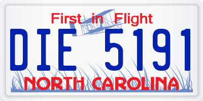 NC license plate DIE5191