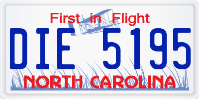 NC license plate DIE5195