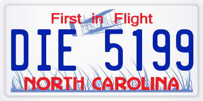 NC license plate DIE5199